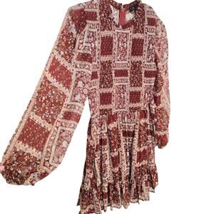 Trixxi Clothing Company Red Paisley Dress Size M